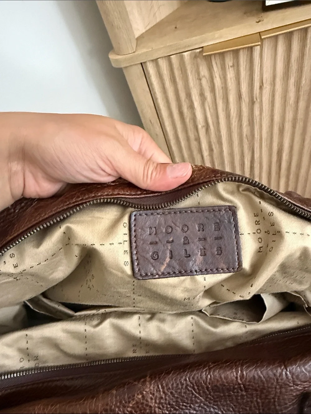 Moore and Giles Benedict Luxury Leather Travel Duffel Weekender Bag